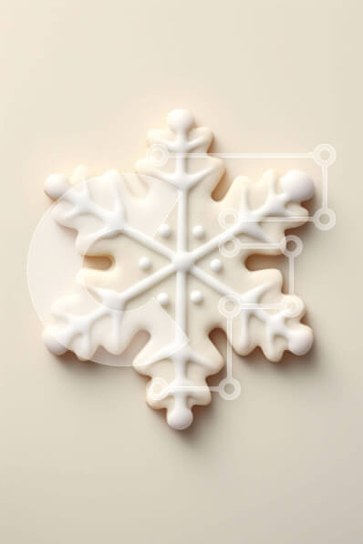 Intra Συλλεκτικό Ξύλινο Παζλ Plywood  4mm - Μπισκότο σε σχήμα νιφάδας χιονιού με λευκό πάγωμα Σε Ξύλινο Κουτί - Διαστάσεις: 10x10 cm – 25 κομμάτια