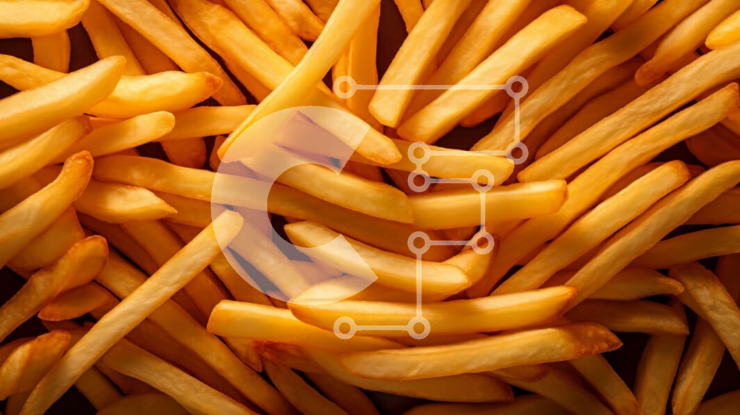 Intra Συλλεκτικό Ξύλινο Παζλ Plywood  4mm - Σωρός πατάτες τηγανιτές Σε Ξύλινο Κουτί - Διαστάσεις: 10x10 cm – 25 κομμάτια