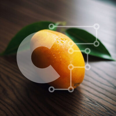 Intra Συλλεκτικό Ξύλινο Παζλ Plywood 4mm - Όμορφη εικόνα ώριμου κίτρινου μάνγκο σε ξύλινο τραπέζι Σε Ξύλινο Κουτί - Διαστάσεις: 10x10 cm – 25 κομμάτια - Image 1