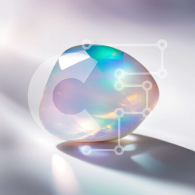 Intra Συλλεκτικό Ξύλινο Παζλ Plywood  4mm - Εκπληκτική εικόνα ενός πολύχρωμου πολύτιμου λίθου Opal Σε Ξύλινο Κουτί - Διαστάσεις: 10x10 cm – 25 κομμάτια - Image 1