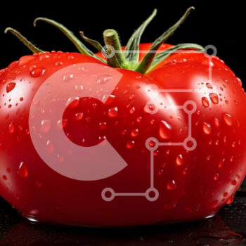 Intra Συλλεκτικό Ξύλινο Παζλ Plywood  4mm - Φρέσκια και ζουμερή ντομάτα με σταγονίδια νερού σε μαύρο φόντο Σε Ξύλινο Κουτί - Διαστάσεις: 10x10 cm – 25 κομμάτια - Image 1