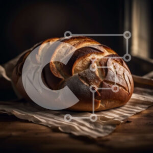 Intra Συλλεκτικό Ξύλινο Παζλ Plywood  4mm - Νόστιμη εικόνα του φρεσκοψημένου ψωμιού Σε Ξύλινο Κουτί - Διαστάσεις: 10x10 cm – 25 κομμάτια