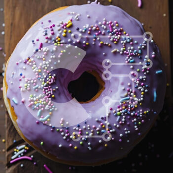 Intra Συλλεκτικό Ξύλινο Παζλ Plywood  4mm - Purple Sprinkle Donut σε ξύλινο τραπέζι Σε Ξύλινο Κουτί - Διαστάσεις: 10x10 cm – 25 κομμάτια - Image 1