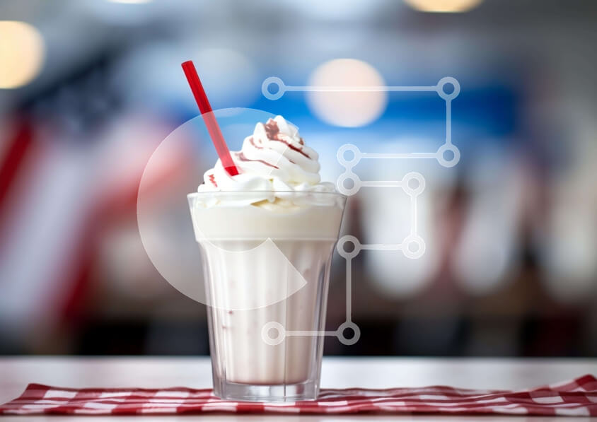 Intra Συλλεκτικό Ξύλινο Παζλ Plywood  4mm - Milkshake με αμερικανικό θέμα με σαντιγί και παγωτό Σε Ξύλινο Κουτί - Διαστάσεις: 10x10 cm – 25 κομμάτια