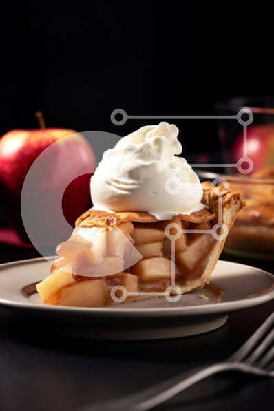 Intra Συλλεκτικό Ξύλινο Παζλ Plywood  4mm - Φέτα μηλόπιτα με σαντιγί και μήλα Σε Ξύλινο Κουτί - Διαστάσεις: 10x10 cm – 25 κομμάτια