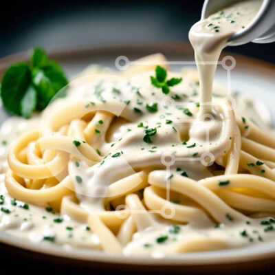 Intra Συλλεκτικό Ξύλινο Παζλ Plywood  4mm - Νόστιμο πιάτο σπαγγέτι με κρεμώδη σάλτσα και φρέσκο ​​μαϊντανό Σε Ξύλινο Κουτί - Διαστάσεις: 10x10 cm – 25 κομμάτια - Image 1