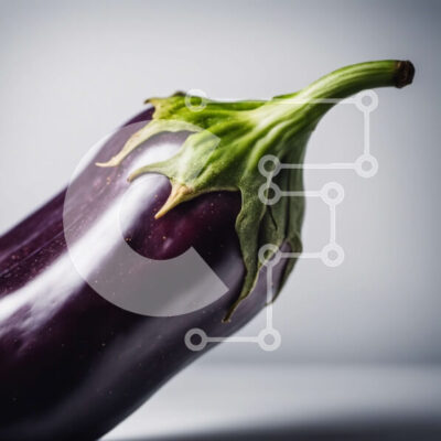 Intra Συλλεκτικό Ξύλινο Παζλ Plywood  4mm - Μωβ μελιτζάνα σε άσπρο φόντο Σε Ξύλινο Κουτί - Διαστάσεις: 10x10 cm – 25 κομμάτια - Image 1