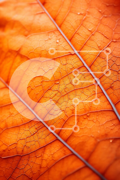 Intra Συλλεκτικό Ξύλινο Παζλ Plywood  4mm - Όμορφη μακρο λήψη ενός φύλλου πορτοκαλιού με σταγονίδια νερού Σε Ξύλινο Κουτί - Διαστάσεις: 10x10 cm – 25 κομμάτια