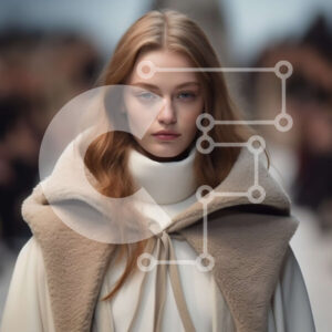 Intra Συλλεκτικό Ξύλινο Παζλ Plywood  4mm - Μοντέρνα γυναίκα που περπατά στο διάδρομο με λευκό παλτό και κασκόλ Σε Ξύλινο Κουτί - Διαστάσεις: 10x10 cm – 25 κομμάτια