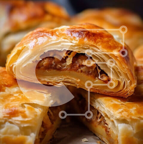 Intra Συλλεκτικό Ξύλινο Παζλ Plywood 4mm - Πεντανόστιμη αλμυρή ζύμη με κρέας και λαχανικά Σε Ξύλινο Κουτί - Διαστάσεις: 10x10 cm – 25 κομμάτια - Image 1