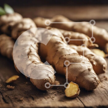 Intra Συλλεκτικό Ξύλινο Παζλ Plywood  4mm - Φρέσκες ρίζες τζίντζερ σε μια ξύλινη επιφάνεια Σε Ξύλινο Κουτί - Διαστάσεις: 10x10 cm – 25 κομμάτια - Image 1