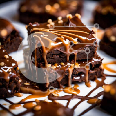 Intra Συλλεκτικό Ξύλινο Παζλ Plywood  4mm - Λαχταριστά μπράουνις σοκολάτας με καραμέλα Σε Ξύλινο Κουτί - Διαστάσεις: 10x10 cm – 25 κομμάτια - Image 1