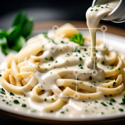 Intra Συλλεκτικό Ξύλινο Παζλ Plywood  4mm - Δελεαστική εικόνα του κρεμώδους πιάτου ζυμαρικών με γαρνιτούρα φρέσκου μαϊντανού Σε Ξύλινο Κουτί - Διαστάσεις: 10x10 cm – 25 κομμάτια - Image 1