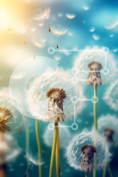 Intra Συλλεκτικό Ξύλινο Παζλ Plywood  4mm - Όμορφο σκηνικό πικραλίδων που πνέουν στον άνεμο μια ηλιόλουστη μέρα Σε Ξύλινο Κουτί - Διαστάσεις: 10x10 cm – 25 κομμάτια