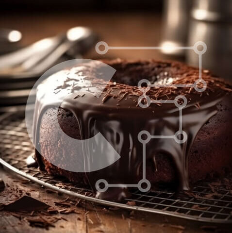 Intra Συλλεκτικό Ξύλινο Παζλ Plywood  4mm - Λαχταριστό κέικ σοκολάτας με πλούσιο πάγωμα σοκολάτας Σε Ξύλινο Κουτί - Διαστάσεις: 10x10 cm – 25 κομμάτια - Image 1