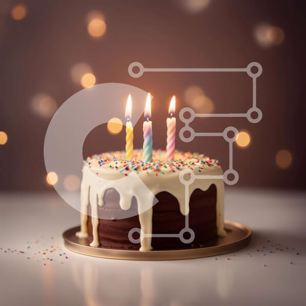 Intra Συλλεκτικό Ξύλινο Παζλ Plywood  4mm - Λαχταριστή τούρτα γενεθλίων με αναμμένα κεριά και πολύχρωμα πασπάλισμα Σε Ξύλινο Κουτί - Διαστάσεις: 10x10 cm – 25 κομμάτια