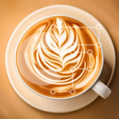 Intra Συλλεκτικό Ξύλινο Παζλ Plywood 4mm - Λευκό φλιτζάνι καφέ με όμορφο σχέδιο φύλλων Σε Ξύλινο Κουτί - Διαστάσεις: 10x10 cm – 25 κομμάτια - Image 1