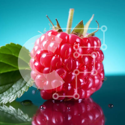 Intra Συλλεκτικό Ξύλινο Παζλ Plywood  4mm - Φρέσκο ​​και ζουμερό κόκκινο βατόμουρο με σταγόνες νερού Σε Ξύλινο Κουτί - Διαστάσεις: 10x10 cm – 25 κομμάτια - Image 1