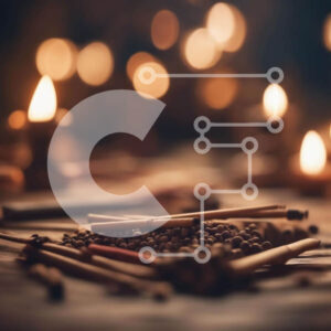 Intra Συλλεκτικό Ξύλινο Παζλ Plywood  4mm - Τραπέζι με διάφορα μπαχαρικά και αναμμένα κεριά Σε Ξύλινο Κουτί - Διαστάσεις: 10x10 cm – 25 κομμάτια