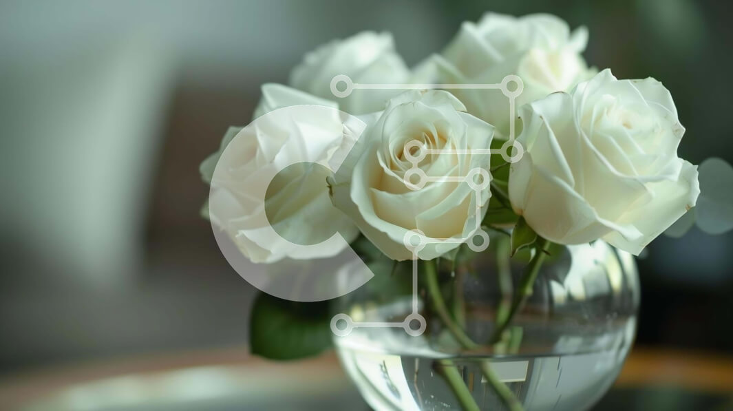 Intra Συλλεκτικό Ξύλινο Παζλ Plywood  4mm - Κομψή σύνθεση λευκού τριαντάφυλλου σε γυάλινο βάζο Σε Ξύλινο Κουτί - Διαστάσεις: 10x10 cm – 25 κομμάτια