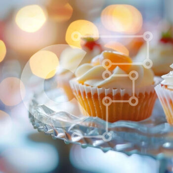 Intra Συλλεκτικό Ξύλινο Παζλ Plywood  4mm - Cupcakes με φρέσκες φράουλες και κόκκινα τριαντάφυλλα Σε Ξύλινο Κουτί - Διαστάσεις: 10x10 cm – 25 κομμάτια - Image 1