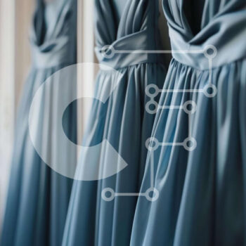 Intra Συλλεκτικό Ξύλινο Παζλ Plywood  4mm - Μπλε φορέματα παράνυμφων που κρέμονται στον τοίχο Σε Ξύλινο Κουτί - Διαστάσεις: 10x10 cm – 25 κομμάτια - Image 1