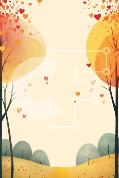 Intra Συλλεκτικό Ξύλινο Παζλ Plywood  4mm - Φθινοπωρινή σκηνή με δέντρα και φύλλα σε σχήμα καρδιάς Σε Ξύλινο Κουτί - Διαστάσεις: 10x10 cm – 25 κομμάτια