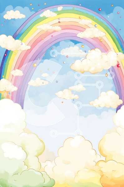 Intra Συλλεκτικό Ξύλινο Παζλ Plywood  4mm - Πολύχρωμο ουράνιο τόξο στον ουρανό με μπαλόνια Σε Ξύλινο Κουτί - Διαστάσεις: 10x10 cm – 25 κομμάτια