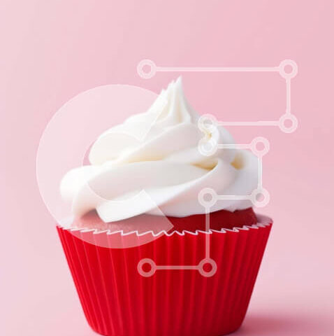 Intra Συλλεκτικό Ξύλινο Παζλ Plywood  4mm - Cupcake Red Velvet με Λευκό Frosting Σε Ξύλινο Κουτί - Διαστάσεις: 10x10 cm – 25 κομμάτια - Image 1