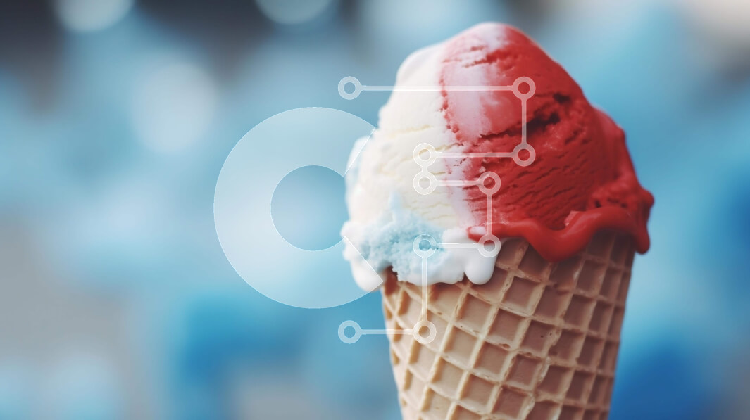 Intra Συλλεκτικό Ξύλινο Παζλ Plywood  4mm - Άτομο που κρατά κόκκινο, λευκό και μπλε χωνάκι παγωτού Σε Ξύλινο Κουτί - Διαστάσεις: 10x10 cm – 25 κομμάτια