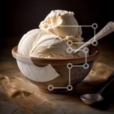 Intra Συλλεκτικό Ξύλινο Παζλ Plywood  4mm - Απολαυστική εικόνα παγωτού βανίλιας με σοκολατένια πασπαλίσματα και ένα κουτάλι Σε Ξύλινο Κουτί - Διαστάσεις: 10x10 cm – 25 κομμάτια - Image 1