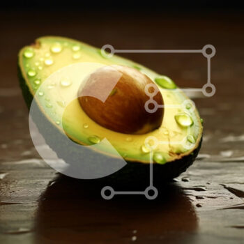 Intra Συλλεκτικό Ξύλινο Παζλ Plywood  4mm - Φρέσκια εικόνα ενός ώριμου αβοκάντο με σταγονίδια νερού Σε Ξύλινο Κουτί - Διαστάσεις: 10x10 cm – 25 κομμάτια - Image 1