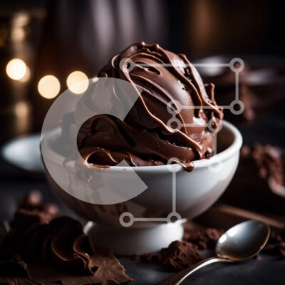 Intra Συλλεκτικό Ξύλινο Παζλ Plywood  4mm - Αφεθείτε σε ένα μπολ με Πλούσιο Παγωτό Σοκολάτα με Decadent Sauce Σε Ξύλινο Κουτί - Διαστάσεις: 10x10 cm – 25 κομμάτια - Image 1