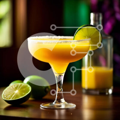 Intra Συλλεκτικό Ξύλινο Παζλ Plywood  4mm - Λαχταριστό κοκτέιλ Μαργαρίτα με λάιμ και αλάτι Σε Ξύλινο Κουτί - Διαστάσεις: 10x10 cm – 25 κομμάτια - Image 1