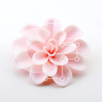 Intra Συλλεκτικό Ξύλινο Παζλ Plywood 4mm - Καρφίτσα ροζ λουλουδιών σε λευκή επιφάνεια Σε Ξύλινο Κουτί - Διαστάσεις: 10x10 cm – 25 κομμάτια - Image 1