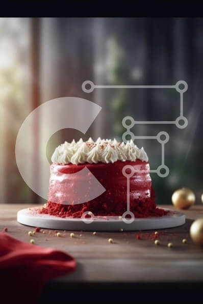 Intra Συλλεκτικό Ξύλινο Παζλ Plywood  4mm - Νόστιμο Red Velvet Cake με εκπληκτική θέα στο χιονισμένο τοπίο Σε Ξύλινο Κουτί - Διαστάσεις: 10x10 cm – 25 κομμάτια