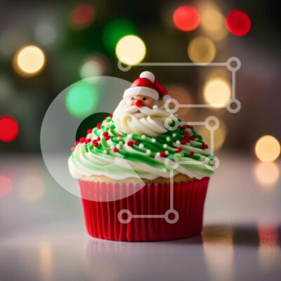 Intra Συλλεκτικό Ξύλινο Παζλ Plywood 4mm - Νόστιμο Cupcake Άγιου Βασίλη - Τέλειο εορταστικό κέρασμα Σε Ξύλινο Κουτί - Διαστάσεις: 10x10 cm – 25 κομμάτια - Image 1