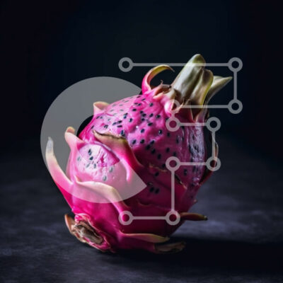 Intra Συλλεκτικό Ξύλινο Παζλ Plywood  4mm - Εκπληκτική εικόνα ενός ώριμου φρούτου δράκου σε σκοτεινό φόντο Σε Ξύλινο Κουτί - Διαστάσεις: 10x10 cm – 25 κομμάτια - Image 1