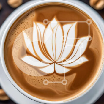 Intra Συλλεκτικό Ξύλινο Παζλ Plywood 4mm - Lotus Flower Latte Art με αμύγδαλα και καρύδια Σε Ξύλινο Κουτί - Διαστάσεις: 10x10 cm – 25 κομμάτια - Image 1