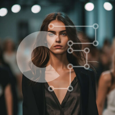 Intra Συλλεκτικό Ξύλινο Παζλ Plywood 4mm - Μοντέλο μόδας Walking Down Runway με μαύρο σακάκι και λευκό πουκάμισο Σε Ξύλινο Κουτί - Διαστάσεις: 10x10 cm – 25 κομμάτια - Image 1