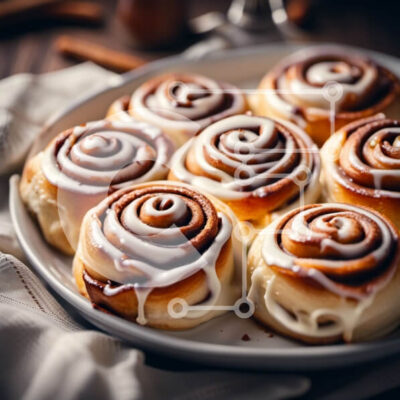 Intra Συλλεκτικό Ξύλινο Παζλ Plywood  4mm - Λαχταριστά ρολά κανέλας με κρέμα τυριού παγωμένο Σε Ξύλινο Κουτί - Διαστάσεις: 10x10 cm – 25 κομμάτια - Image 1