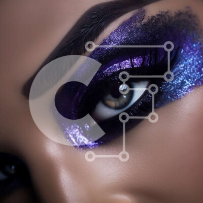 Intra Συλλεκτικό Ξύλινο Παζλ Plywood 4mm - Όμορφο κοντινό πλάνο γυναικείου ματιού με γκλίτερ μακιγιάζ ματιών Σε Ξύλινο Κουτί - Διαστάσεις: 10x10 cm – 25 κομμάτια - Image 1