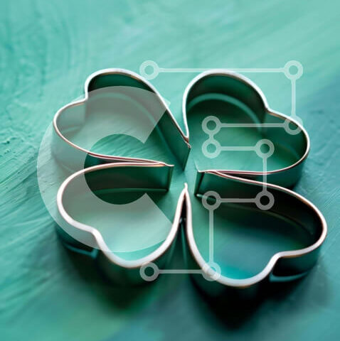 Intra Συλλεκτικό Ξύλινο Παζλ Plywood 4mm - Κόφτες μπισκότων σε σχήμα φύλλου τριφυλλιού σε υδάτινη επιφάνεια Σε Ξύλινο Κουτί - Διαστάσεις: 10x10 cm – 25 κομμάτια - Image 1