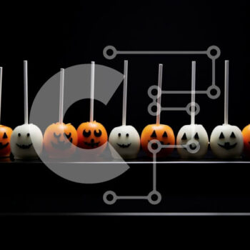 Intra Συλλεκτικό Ξύλινο Παζλ Plywood  4mm - Halloween Cake Pops με Πρόσωπα κολοκύθας Σε Ξύλινο Κουτί - Διαστάσεις: 10x10 cm – 25 κομμάτια - Image 1