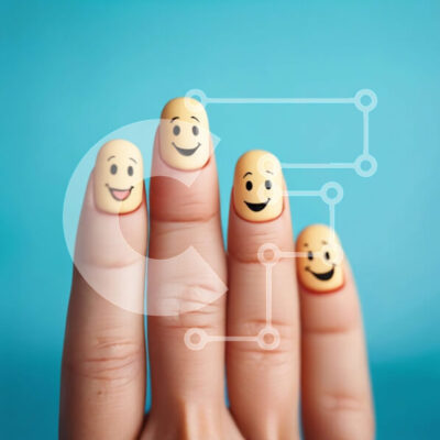 Intra Συλλεκτικό Ξύλινο Παζλ Plywood  4mm - Smiley Face Nail Art στα νύχια Σε Ξύλινο Κουτί - Διαστάσεις: 10x10 cm – 25 κομμάτια - Image 1