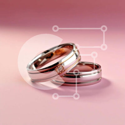 Intra Συλλεκτικό Ξύλινο Παζλ Plywood  4mm - Εκπληκτικές βέρες σε όμορφο ροζ φόντο Σε Ξύλινο Κουτί - Διαστάσεις: 10x10 cm – 25 κομμάτια - Image 1