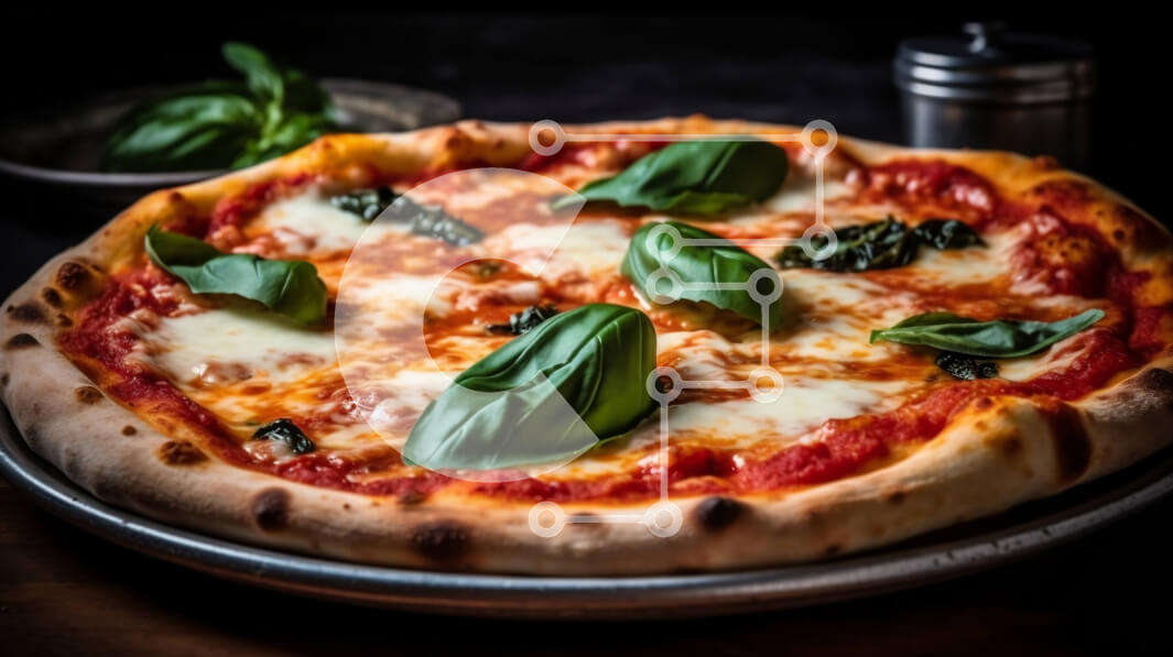 Intra Συλλεκτικό Ξύλινο Παζλ Plywood  4mm - Λαχταριστή πίτσα με τυρί μοτσαρέλα, φύλλα βασιλικού και σάλτσα ντομάτας Σε Ξύλινο Κουτί - Διαστάσεις: 10x10 cm – 25 κομμάτια