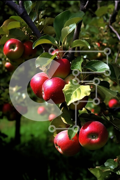 Intra Συλλεκτικό Ξύλινο Παζλ Plywood  4mm - Όμορφη εικόνα ενός δέντρου με μήλα που κρέμονται από τα κλαδιά του Σε Ξύλινο Κουτί - Διαστάσεις: 10x10 cm – 25 κομμάτια