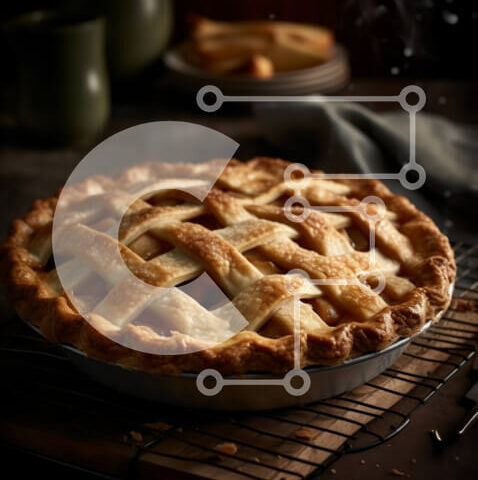 Intra Συλλεκτικό Ξύλινο Παζλ Plywood 4mm - Καταπληκτική εικόνα μιας φρεσκοψημένης μηλόπιτας Σε Ξύλινο Κουτί - Διαστάσεις: 10x10 cm – 25 κομμάτια - Image 1