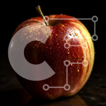 Intra Συλλεκτικό Ξύλινο Παζλ Plywood  4mm - Φρέσκο ​​και τραγανό μήλο με σταγονίδια νερού Σε Ξύλινο Κουτί - Διαστάσεις: 10x10 cm – 25 κομμάτια - Image 1